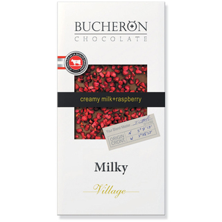 Молочный шоколад Bucheron с кусочками малины, 100 гр