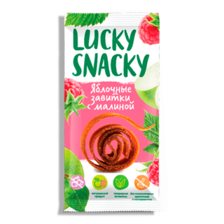 Яблочные завитки Lucky snacky с малиной, 20 гр
