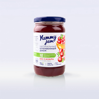 Клюквенный джем Yummy jam без сахара, 350 гр