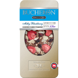 Молочный шоколад Bucheron GRAND CRU с ежевикой, орехами и клубникой, 100 г